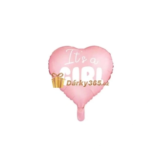 Fóliový balón " Je to HOLKA " srdce růžové 48 cm