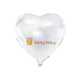 Fóliový balón srdce bílé 45 cm
